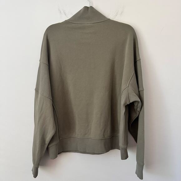 Vuori Women's Sedona Rib Half Zip Sweatshirt Metal/Olive Green XL - Picture 8 of 8